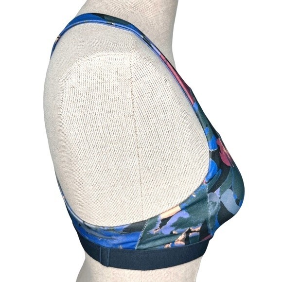 Patagonia Switchback Sports Bra size S * Purple Pink Peach Print Removable Pads - Picture 5 of 7